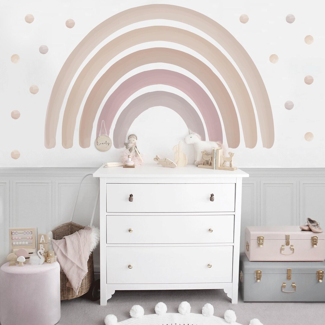 Boho Watercolor Rainbow Wall Decal: Peel & Stick Nursery Decor - Etsy