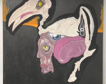 Bird Sack- Original acrylic painting by O. Simha