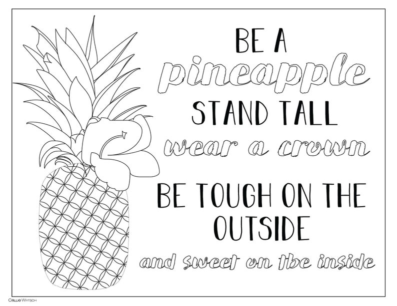 For the Love of Pineapples Coloring Book Etsy