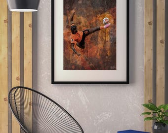 Memphis Depay Netherlands Football Poster, World Cup 2026 Soccer Print (Digital Download)