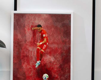 Ruben Vargas Switzerland Football Poster, World Cup 2026 Soccer Print, PK Goal (Digital Download)
