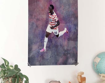 Folarin Balogun USA Football Poster, World Cup 2026 Soccer Print (Digital Download)