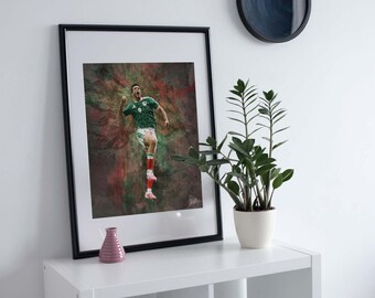 Raul Jimenez Mexico Football Poster, World Cup 2026 Soccer Print, Goal (Digital Download)