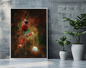 Achraf Hakimi Morocco Football Poster, World Cup 2026 Soccer Print (Digital Download)