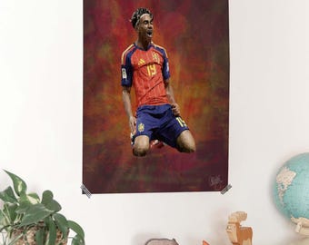 Lamine Yamal Spain Football Poster, World Cup 2026 Soccer Print (Digital Download)