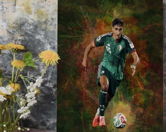 Fares Chaibi Algeria, Football Poster, World Cup 2026 Wall Art (Digital Download)