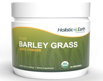 Certified Organic Barley Grass Juice Powder, Ancient Sea Bed Grown, Raw, Bioactive Dehydration