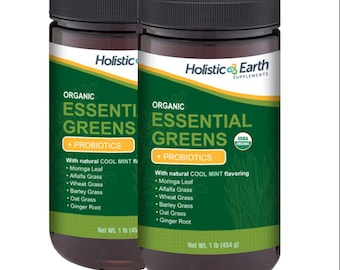 BOGO! Certified Organic Essential Greens + Probiotics Cool Mint Superfood