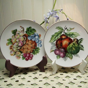 Vintage China Plate with Fruit Design 6 3/4&quot;,  Grapes and Pineapple and Pears and Cherries Dessert Platea  , Thames Made in Japan Plate