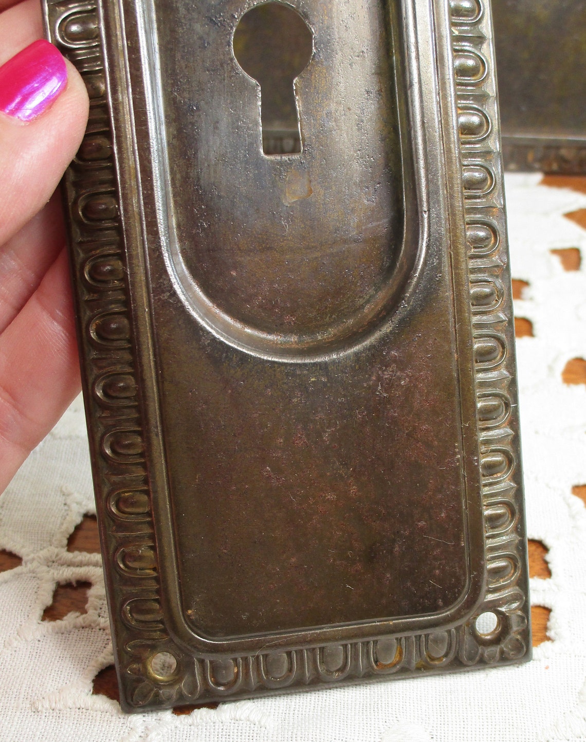Vintage Copper Escutcheon Door Plates Set of 3 Skeleton Key Etsy