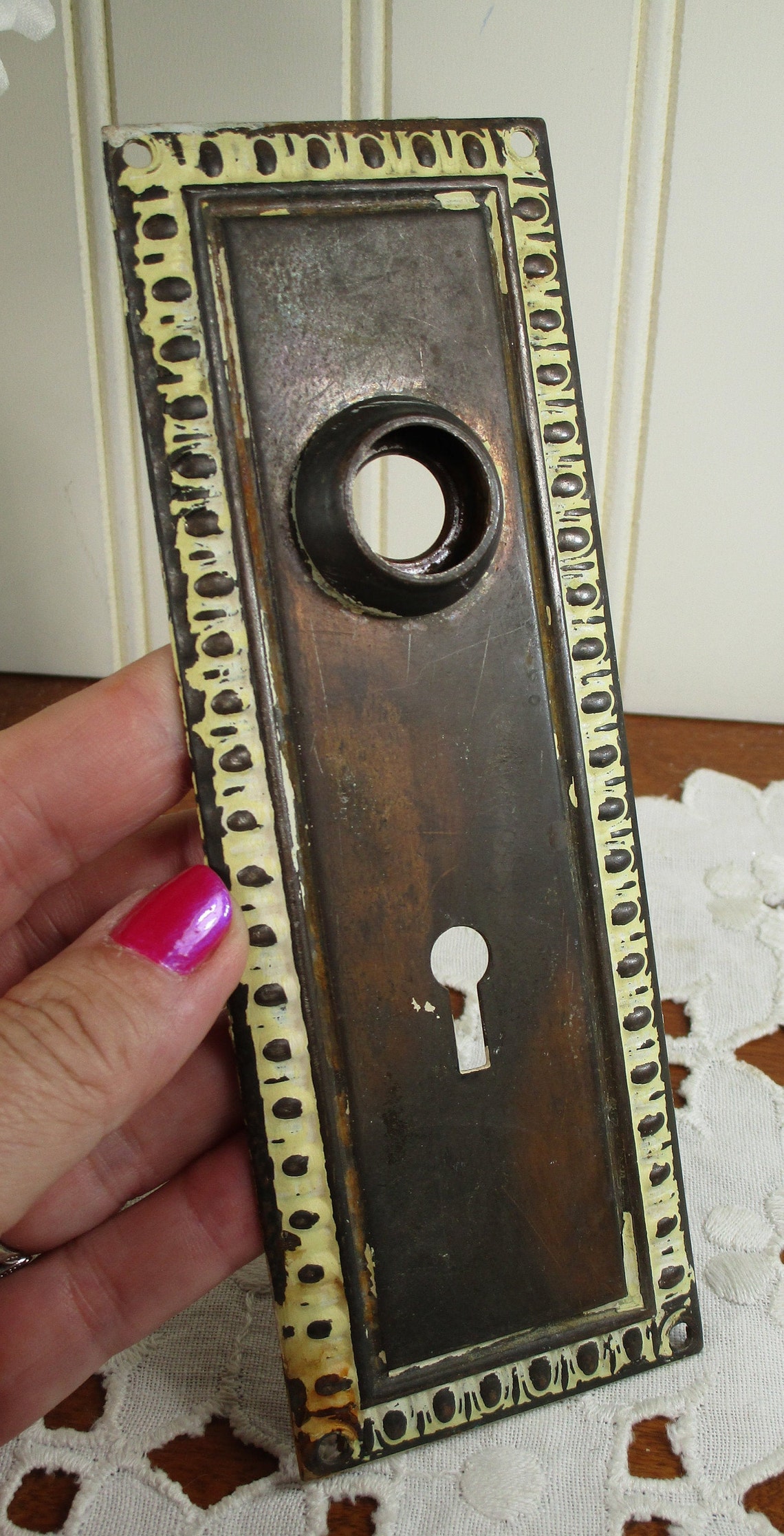 Vintage Copper Escutcheon Door Plate Plate Hardware Metal Etsy