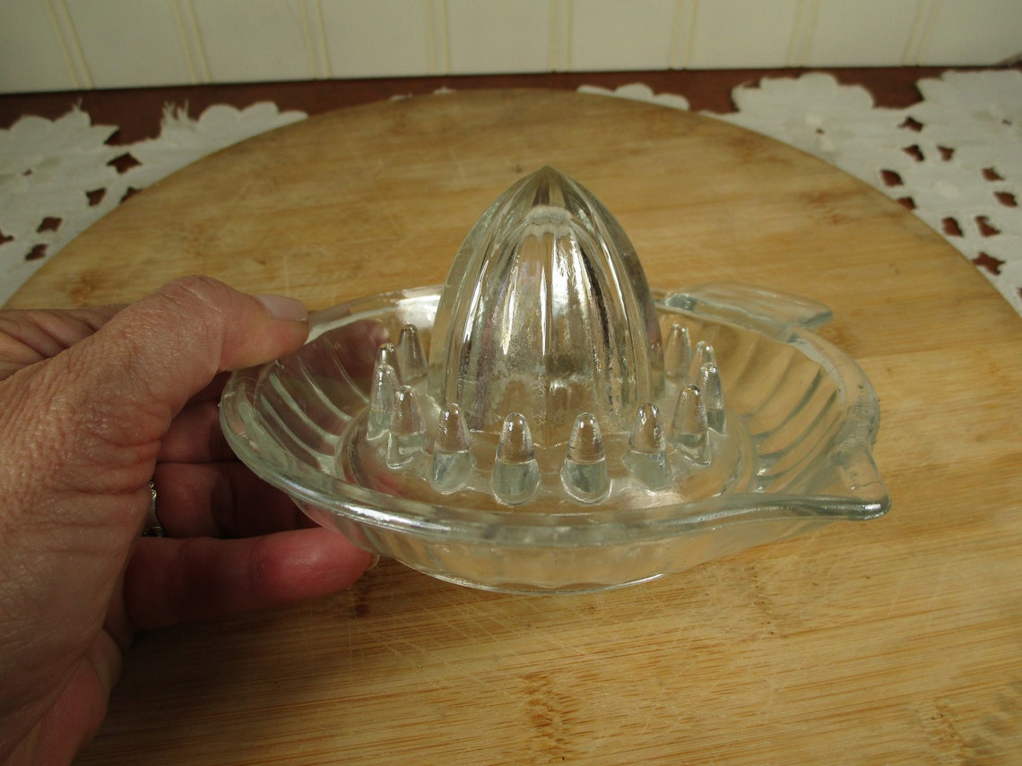 Vintage Glass Orange Juicer 1970s Glass Grapefruit Juicer Etsy
