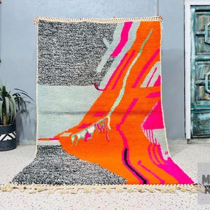 Moroccan Rug, Azilal Rug, Handwoven, Handmade Custom Moroccan Carpet, Genuine Wool Rug, Handmade Rug, Marokkaans Tapijt, Free Shipping