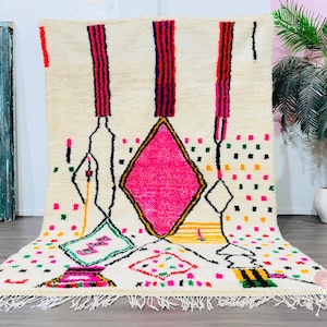 Handmade Wool Berber Rug: Custom Pink Moroccan Carpet