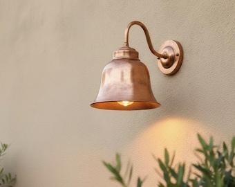 Plushed Copper Wall Sconce, Rustic Farmhouse Lighting, Vintage Style Sconce, Industrial Light Fuxture