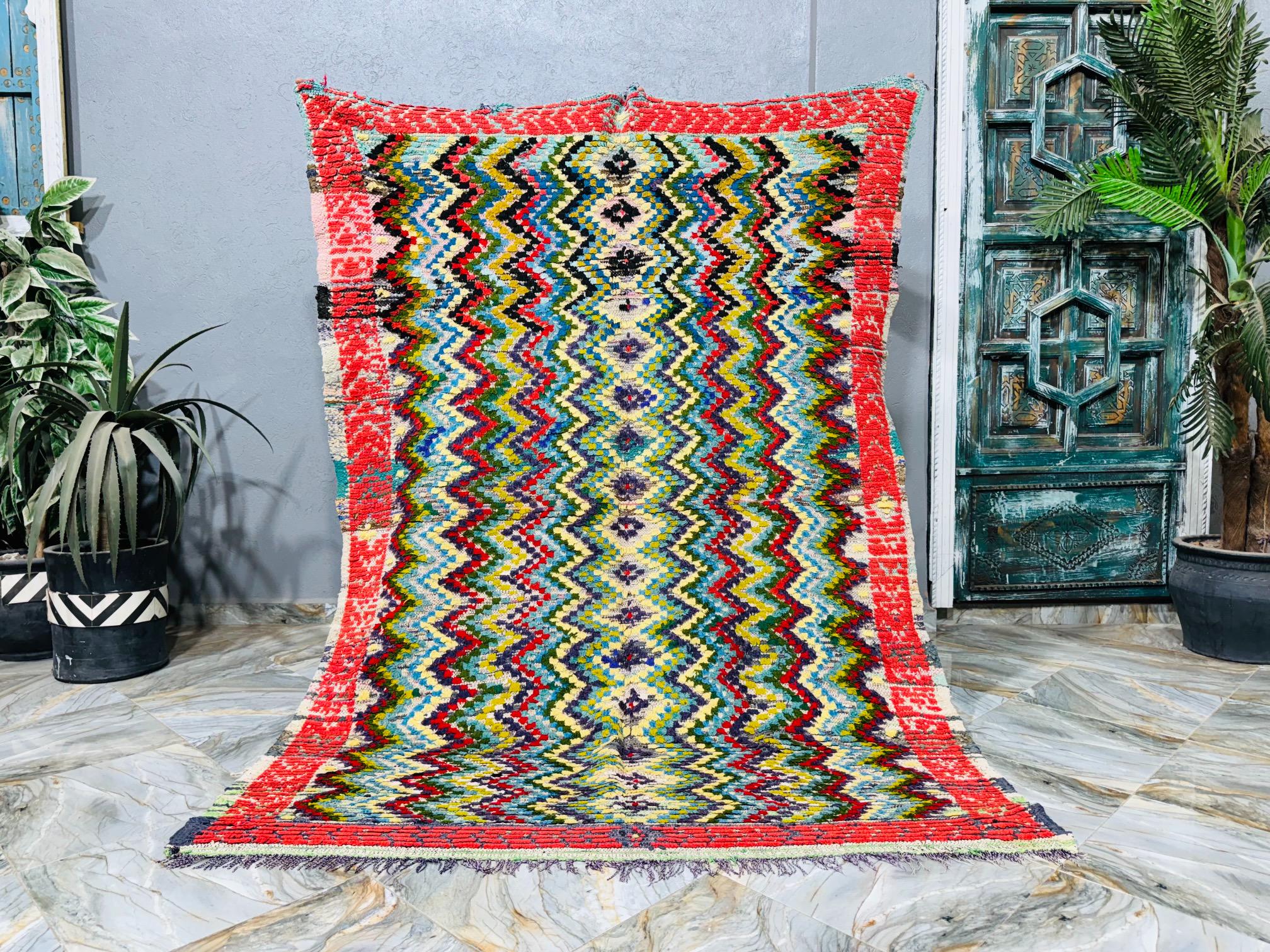Amazing Boucherouite Rug, Artistic Moroccan Rug, Traditional Rug, Berber Rug Vintage, Handmade Rug, Home Decor Rug, Moroccan Carpet