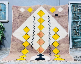 ART MOROCCO RUG, Beige Wool Rug, Beniourain Area Rug, Berber Carpet Beige, Custom Moroccan Rug, Handmade Rug