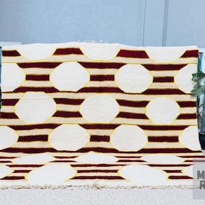 Stunning Berber Moroccan Rug, Beni Ourain Rug, Handmade Rug, Large Rug For Living Room, All Woolen Carpet, Moroccan Rug