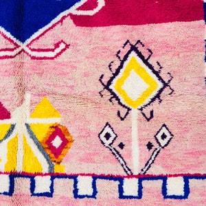 Tapis boujaad rose personnalisé, tapis marocain orange, tapis en laine à poils longs doux, tapis berbère marocain, tapis bohème, tapis de taille personnalisée dans toutes les tailles image 7