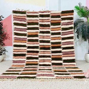 Custom Colorful Beni Ourain Rug: Handmade Moroccan Wool Carpet