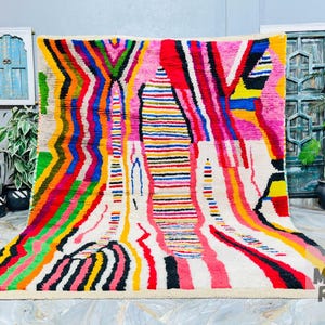 Costum Moroccan colorful rug, authentic Moroccan rug, Berber rug, Genuine wool rug, handmade rug