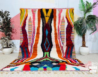 Custom Moroccan Berber Rug: Colorful Handwoven Wool Authentic Design