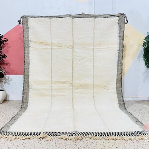 Handmade Beni Ourain Rug: Soft Wool Moroccan Berber Carpet (6.7ft x 9.8ft)