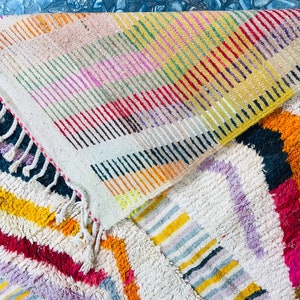 Costum Moroccan colorful rug, authentic Moroccan rug, Berber rug, Genuine wool rug, handmade rug image 10