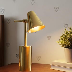 Brushed Brass Dome Table Lamp: Mid-Century Modern Desk Light