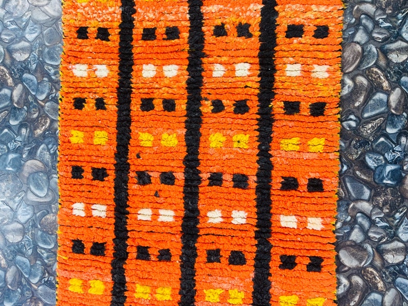 Orange Runner Rug, Custom Moroccan Runner, Long Runner Rug, Custom All