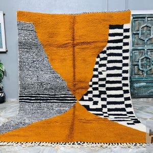 Abstract Moroccan Rug: Custom Berber Wool Area Rug
