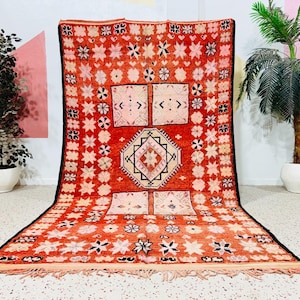 Tapis berbère vintage : tapis marocain fait main en laine (6,2 pi x 11,1 pi)