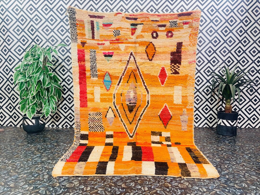 Vintage Boujad Rug 5.5 FT X 8.5 FT Morocco Rug Moroccan Etsy