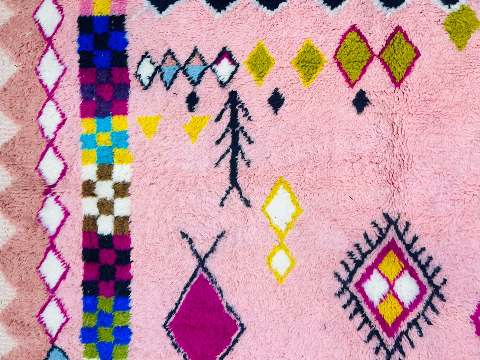 Pink Moroccan Rug Wool Moroccan Rug Berber Rug Pink Wool Etsy