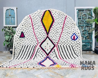 New Beni Ourain Rug, Made Moroccan Rug, New Style Mamarugs, Berber Carpet, Funky Moroccan Rug, Rug For Home Decor