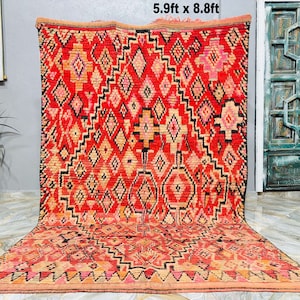 Vintage Moroccan rug, Authentic Boujaad Rug