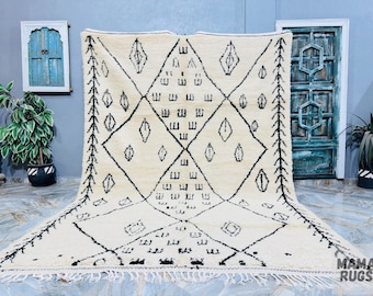 Berber Moroccan Costum rug - Moroccan Woolen carpet - New Boujaad rug - Beni ouarain style - New Beni ouarain rug - fine berber rug