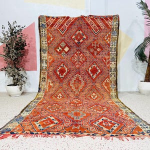 Vintage Berber Rug: Large Authentic Moroccan Wool Rug