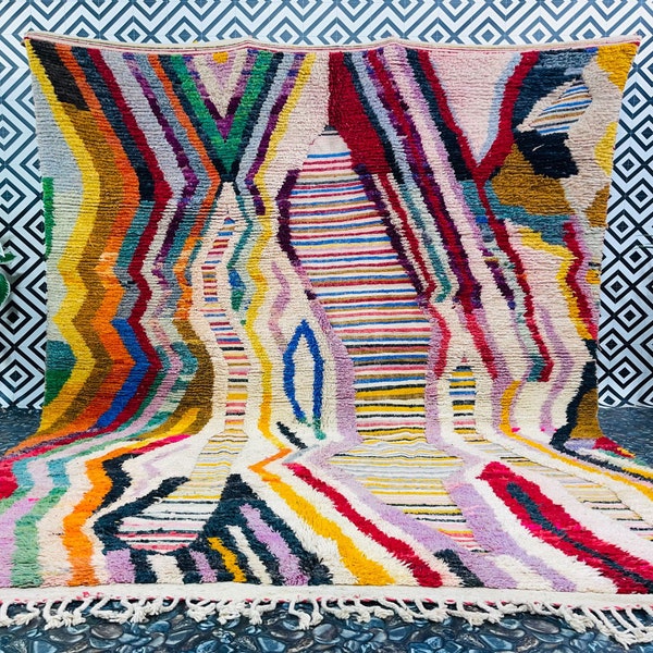 Costum Moroccan colorful rug, authentic Moroccan rug, Berber rug, Genuine wool rug, handmade rug