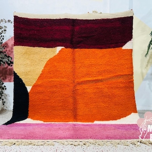 Fabulous Boujaad Rug, Colorful Moroccan Rug, Custom Rug, New Beni Ourain Rug, Berber Carpet, Moroccan Area Rug, Hand Knotted, Bohemian Rug