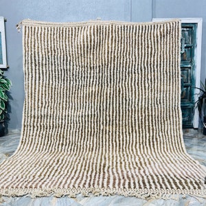 Beni ourain rug, Authentic Moroccan rug, Berber carpet, Genuine Wool rug, Handmade rug, Beni ourain style, Area rug, Striped rug, Teppich