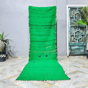 Green moroccan runner rug - hallway runner rug moroccan - berber runner rug - Vintage Morocco Runner