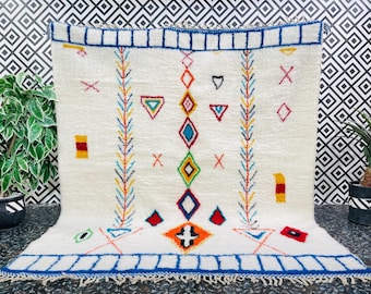 Stunning Moroccan Rug, Beni OuraiN Rug, HAndmade Rug, Custom Rug, Wool Moroccan Rug, Abstract Rug, Colorful Rug