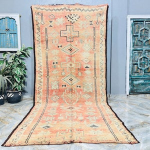 Large Vintage Moroccan Berber Rug: Handwoven Wool Carpet (5.9ft x 12.7ft)
