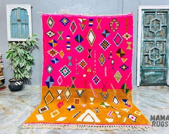 Handmade Beni Ourain Rug: Pink Berber Moroccan Carpet