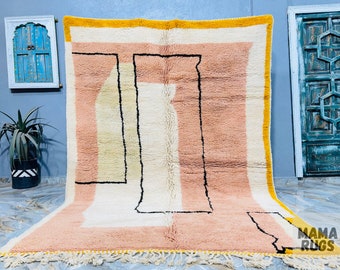 Alfombra bereber Costum - Nueva alfombra beni Ourain - alfombra personalizada - Alfombra de área - Lana de cordero genuina - Alfombra marroquí bereber - alfombra hecha a mano