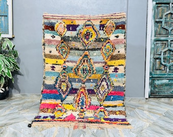 新品未使用　Moroccan boucherouite rug ポシャルウィット Vintage Moroccan Boucherouite rug – Bazaar living