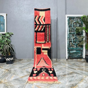 Handmade Moroccan Runner Rug: Soft Wool Berber Hallway Carpet