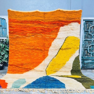 Fine Moroccan Rug, Colorful Boujaad Rug, Handmade Rug, All Wool Rug, Berber Carpet, Morocco Rug Colorful