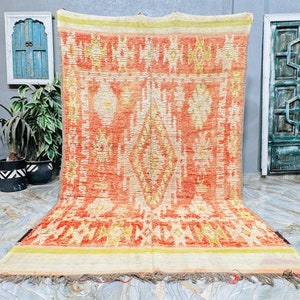 Unique Boujaad Rug Vintage, Handmade Rug, Moroccan Rug, Larga Area Rug, Antique Morocco Rug, Berber Vintage Carpet